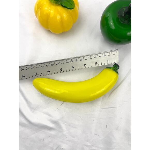 VTG Murano Style Hand Blown Glass Fruits & Vegetables Apple Squash Banana Corn - Picture 14 of 14